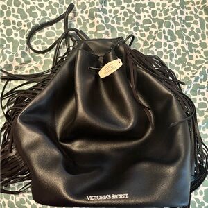 Victoria's Secret Black Backpack with Fringe